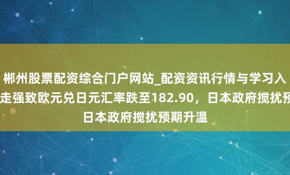郴州股票配资综合门户网站_配资资讯行情与学习入口 日元走强致欧元兑日元汇率跌至182.90，日本政府搅扰预期升温