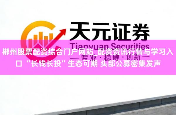 郴州股票配资综合门户网站_配资资讯行情与学习入口 “长钱长投”生态可期 头部公募密集发声